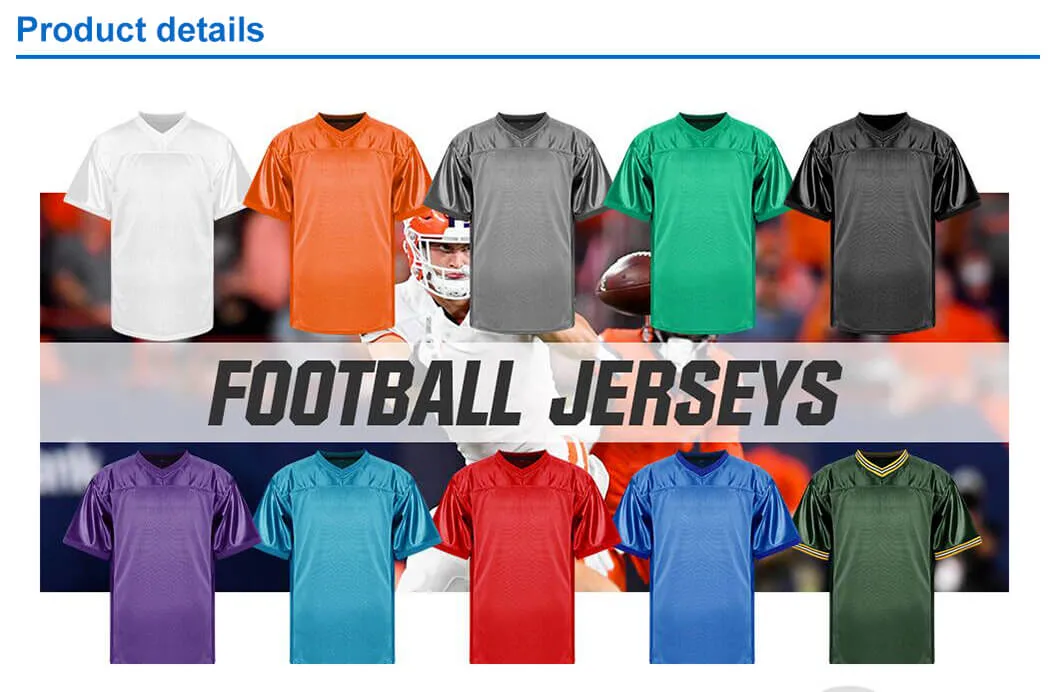 Custom Logo Wholesale/Supplier Plain Practice Shirt Sublimation Custom Exhibitions Uniform Wear American Football Jersey