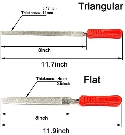 4PCS 8 Inch Half Round/Flat/Round/Triangle Style Assorted Coated Large Diamond Hand File Sharpening Tools