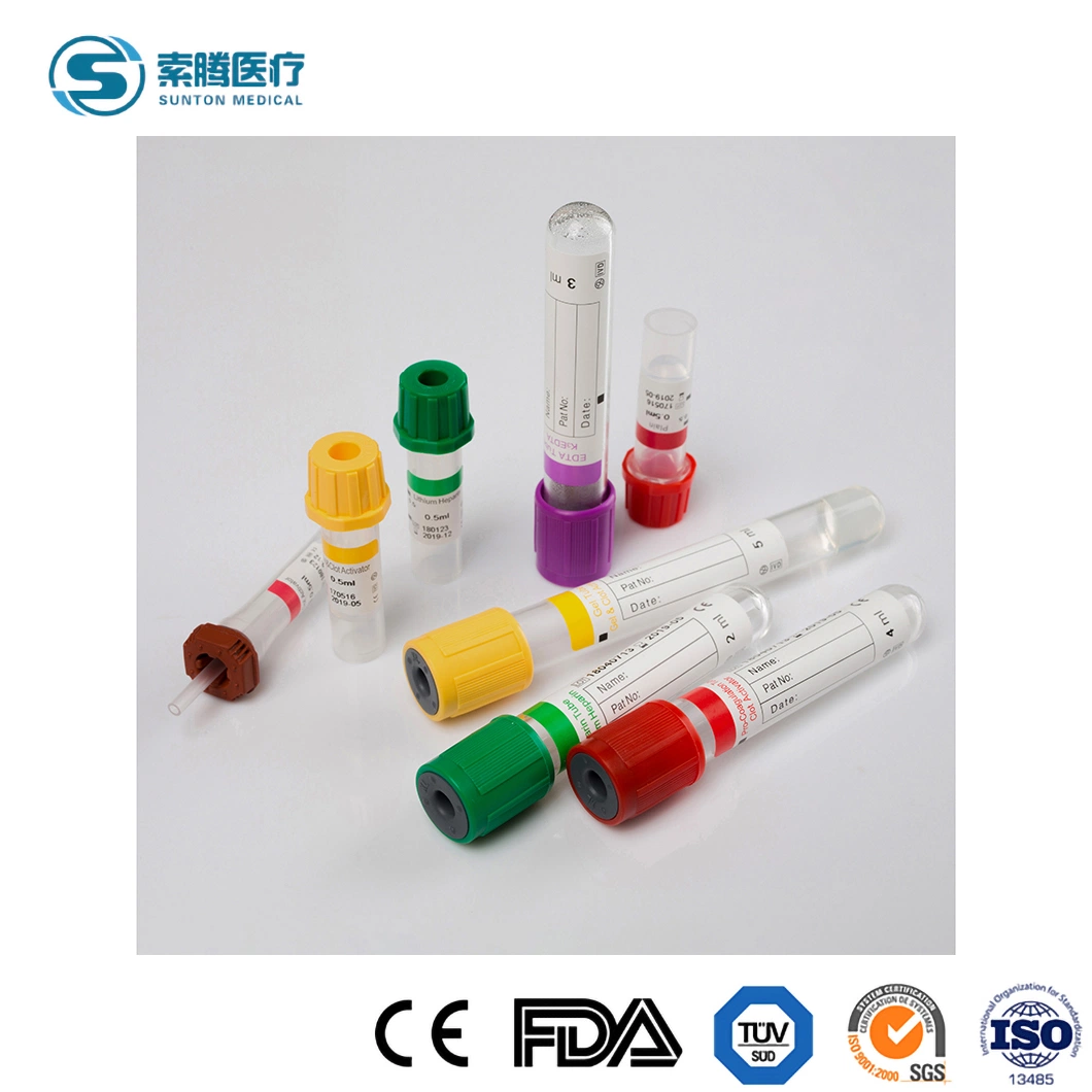 Tubo de recogida de sangre de vacío Sunton China desechable médico al por mayor personalizado Fabricantes de tubos de extracción de sangre de vacío estériles tubos de sangre de vacío médico