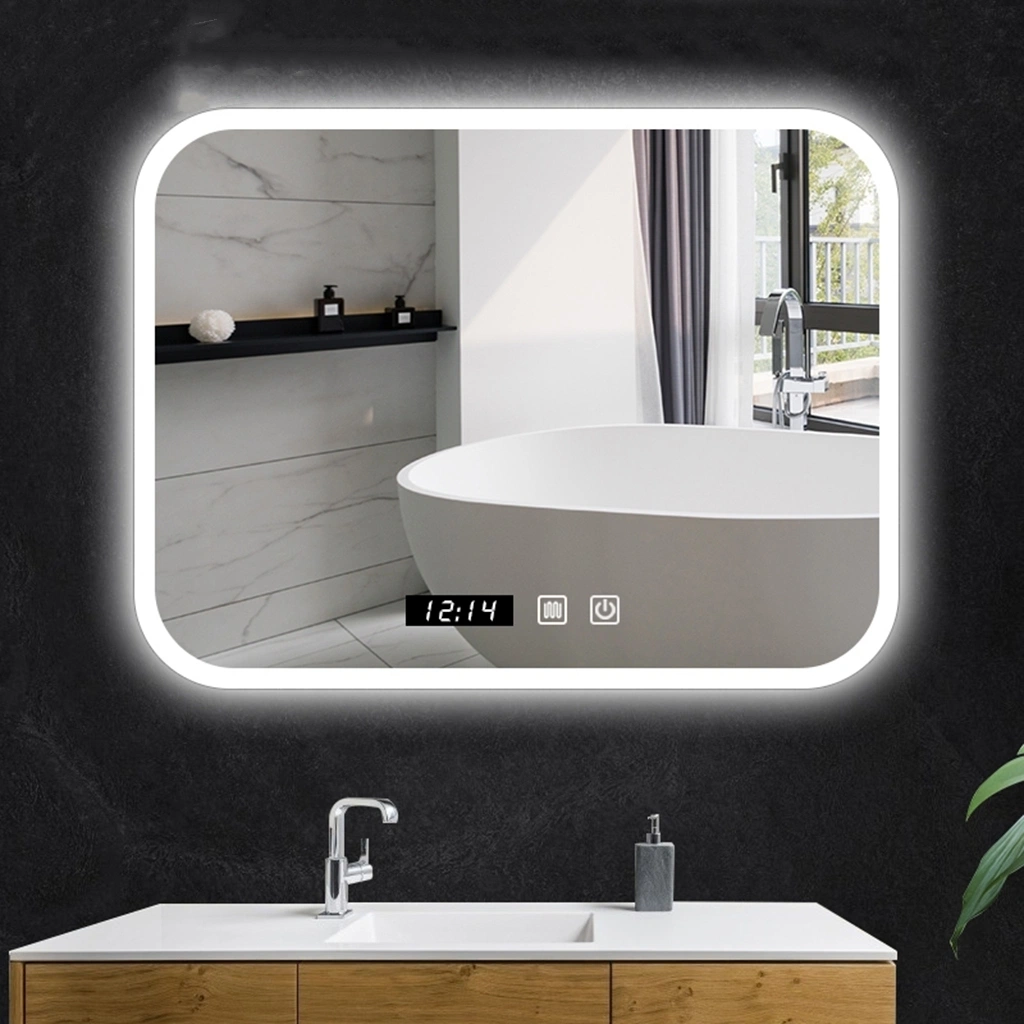 Miroir de courtoisie avec capteur tactile de lumière LED Antifog