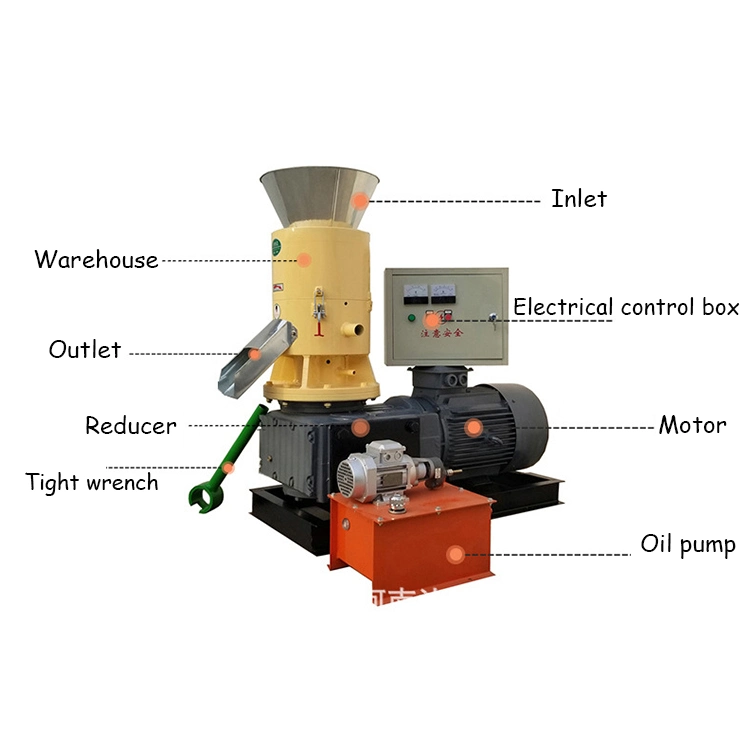 Poliuretano profesional fabricante de gránulos de aserrín de madera de prensa de pellet Smallwood Granulator Granulator