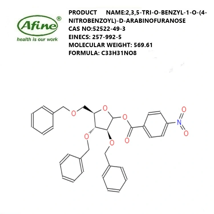 CAS 52522-49-3 2, 3, 5-Tri-O-Benzyl-1-O- (4-NITROBENZOYL) -D-Arabinofuranose / 2, 3, 5-Tri-O-Benzyl-1-O-P-Nitrobenzoyl-D-Arabinofuranose