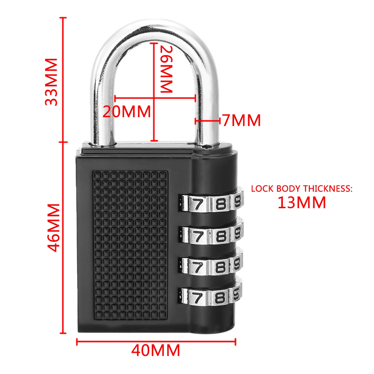 Combination Lock 4 Digital Outdoor Waterproof Padlock for School Gym Locker