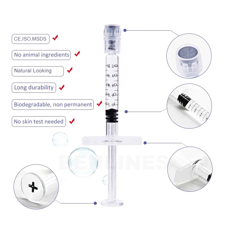 Aspect naturel des lèvres, des poches sous les yeux, des injections esthétiques de Galderma pour les plis nasolabiaux, les pommettes, le front, les rides du sourire, les cernes sous les yeux, les fesses, les hanches, les injections de comblement des seins pour les cernes foncés.