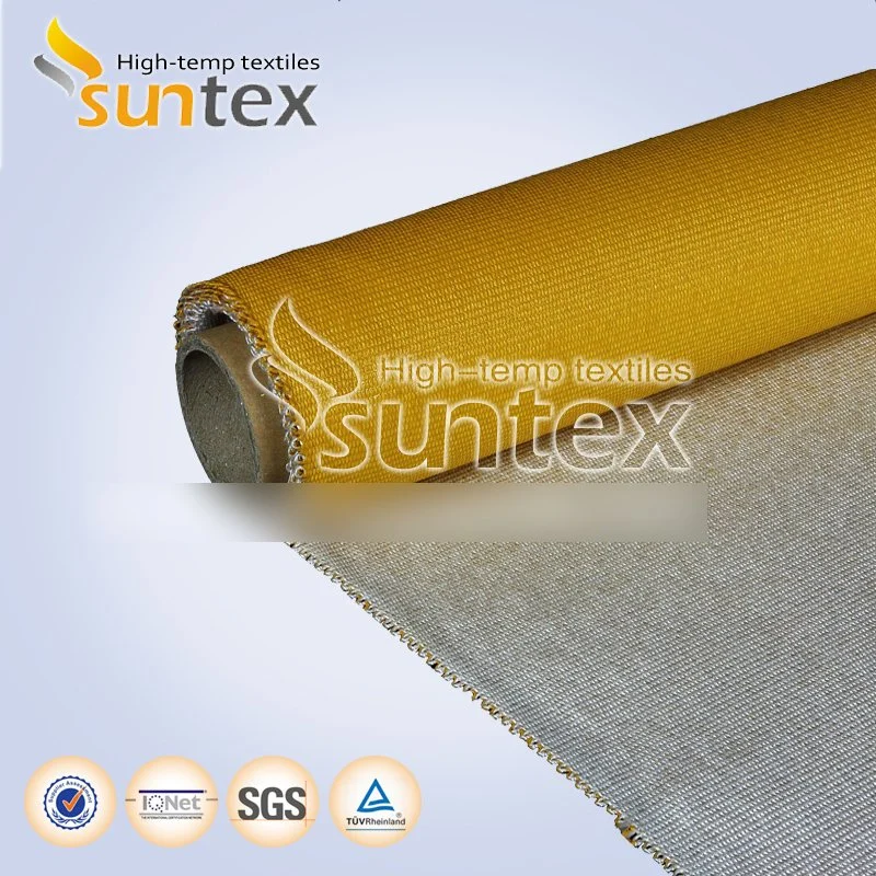 Gray Single Side Silicone Coated Glass Fiber Fabric Roll