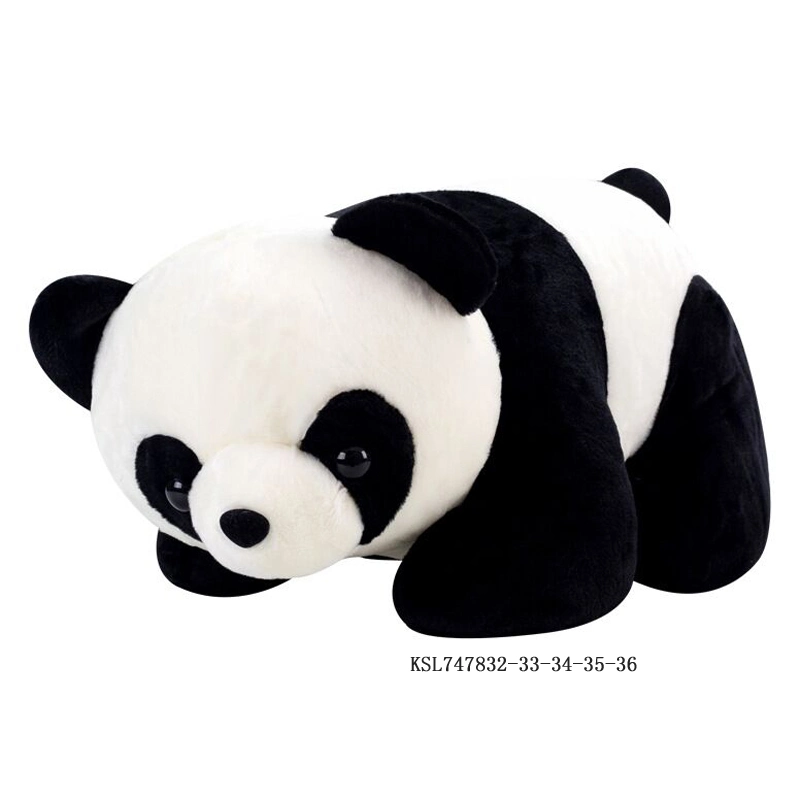 Amazon Hot Vender Bambú Panda Ornament Lying estilo Plush Almohada niños Soft Panda Plush Juguetes de animales Cute rellenas El Push de animales