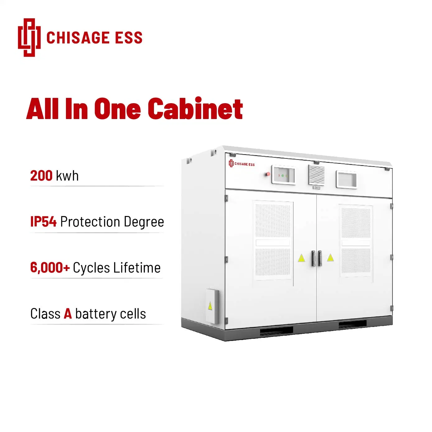 High Efficiency Play & Plug 100kw Rated Power 200kwh Energy Storage System Cabinet