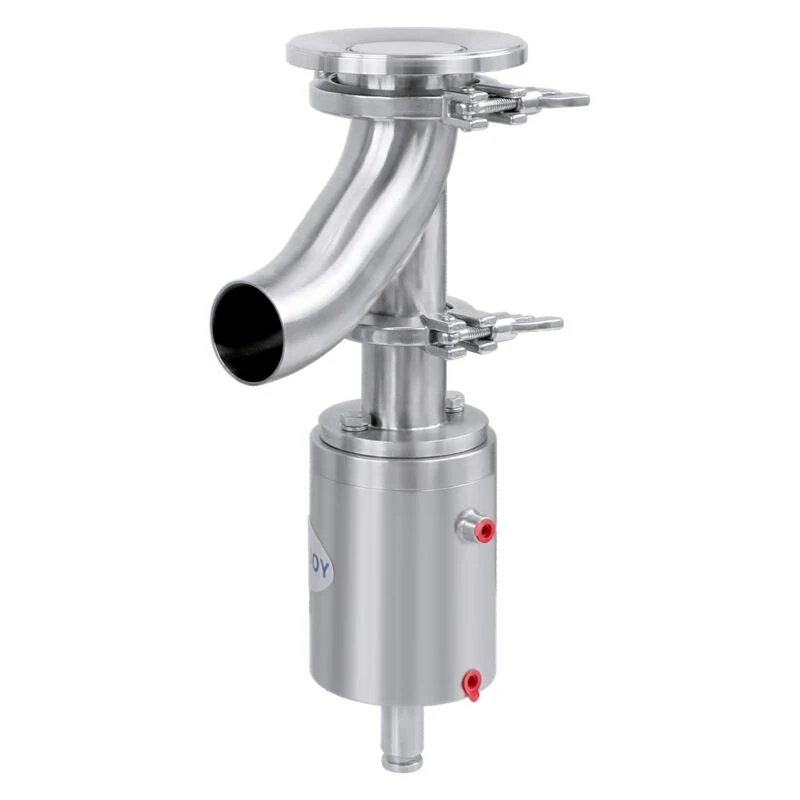 Stainless Steel Pneumatic Tank Bottom Valve 90 Degree Clamped SS316L