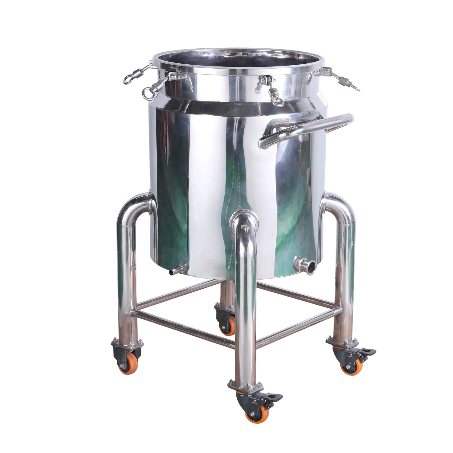 100L Chemical Stainless Steel Corrosion Resistant Wine Olive Oil Storage Tank with Wheel