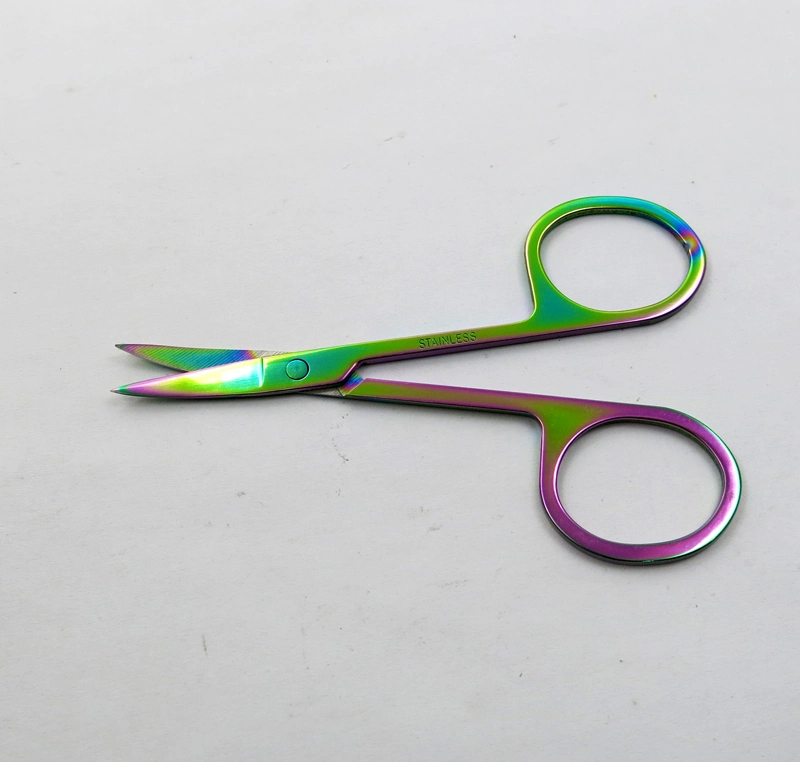 Color Titanium Stainless Steel Beauty Scissor Eyebrow Hair Cutter Durable Makeup Tools