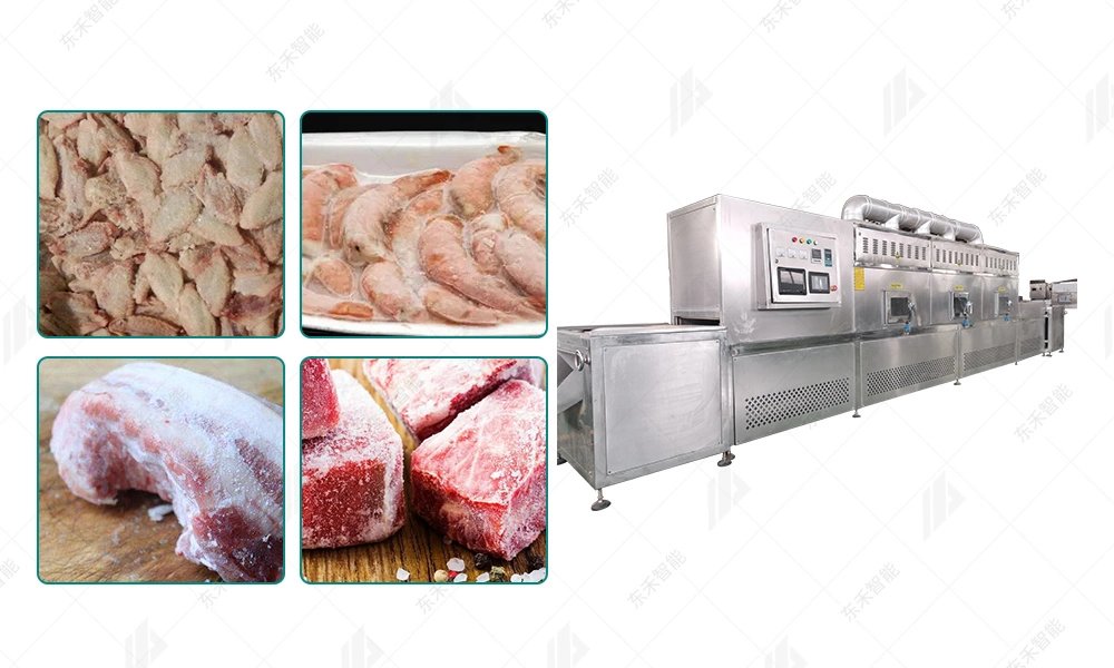 Continuous Thawing Microwave Belt Dryer for Pork Beef Drying Meat Microwave Dryer Thawing Machine