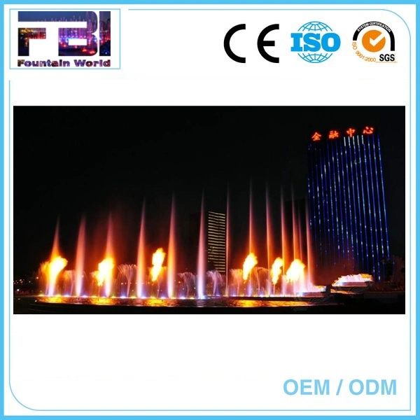 Factory Made Outdoor Water Fire Flame Fountains LED Lighted