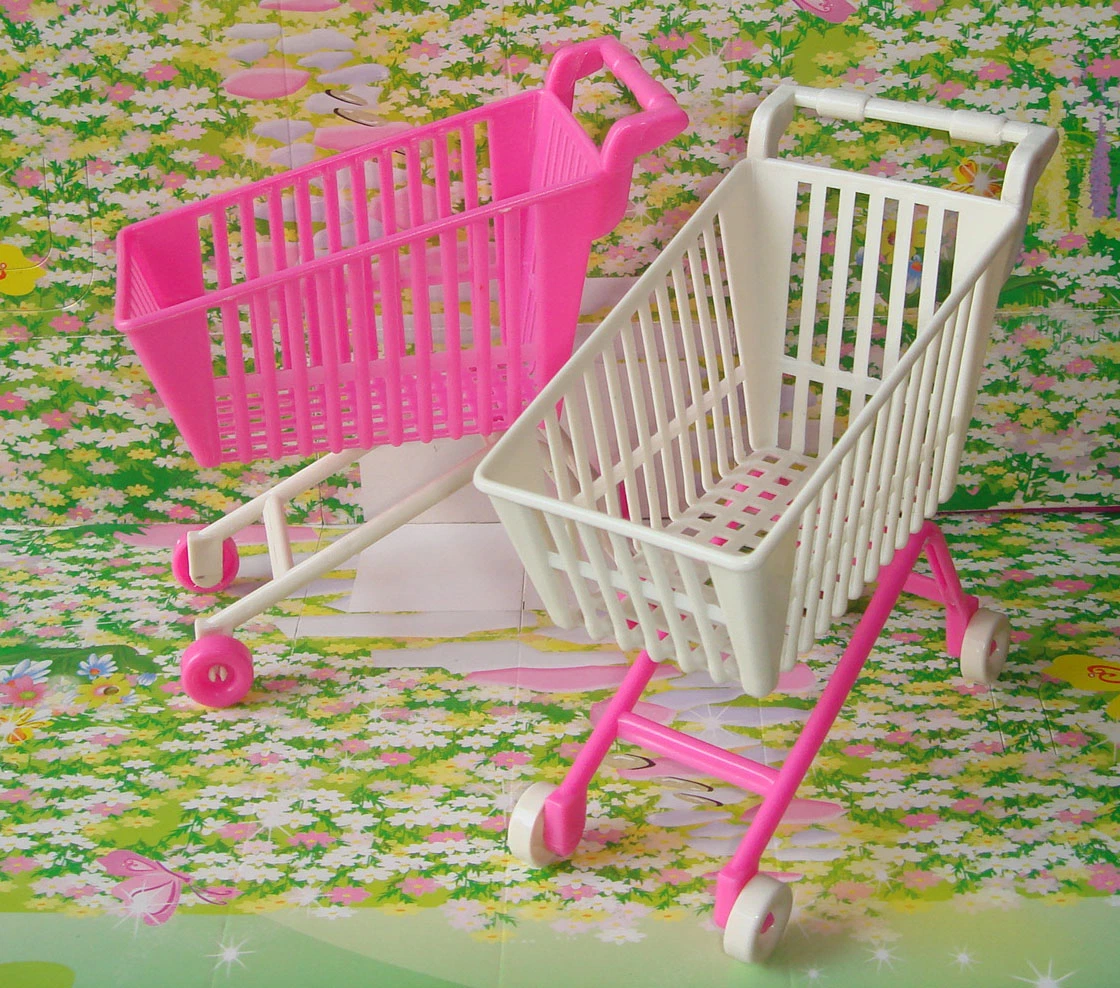 Plastic Toys Doll Accessory Shopping Cart for Mini Doll