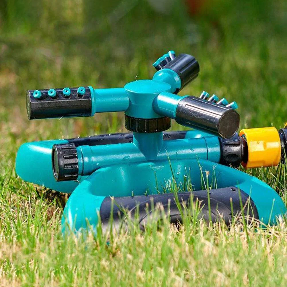 360 rodízio automático de 3 braços bico de água Sprinkler Garden Lawn Ferramenta de irrigação Jardim Yard Jardim irrigação aspersão Ferramentas de rega flores