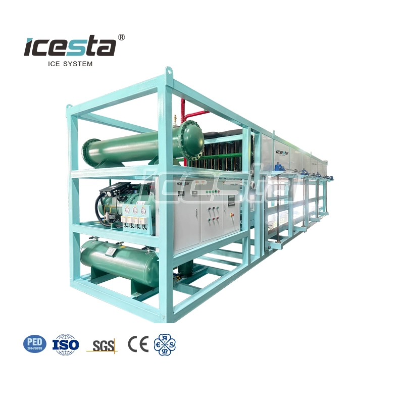 Customized Icesta New Style Automatic Energy Saving Long Service Life Water Defrost 10 Ton Industrial Ice Block Making Machine
