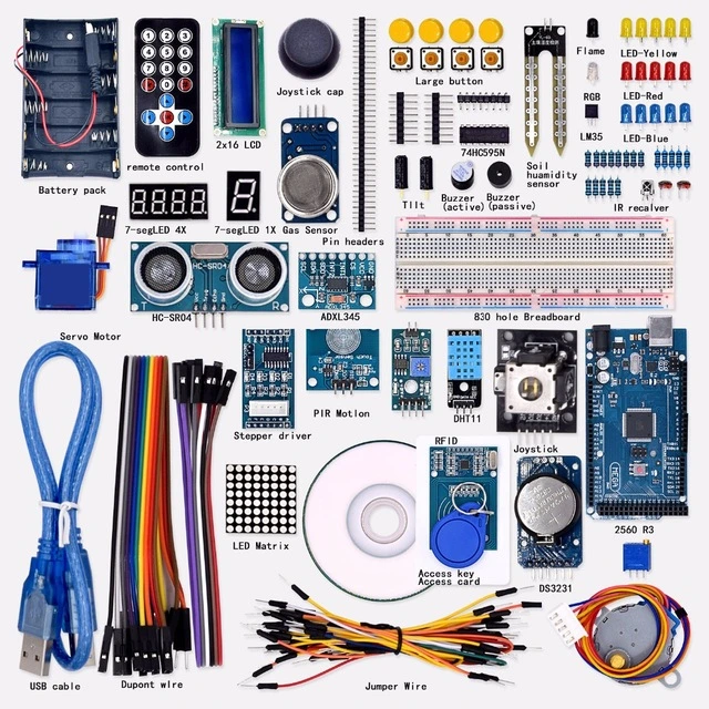 Upgraded Advanced Version Starter Kit LCD Mega Arduino RFID Relay Motor Buzzer