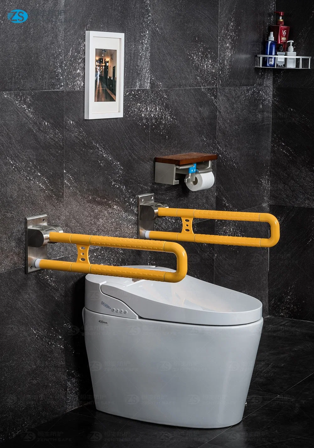 Wall and Tub Mounted Grab Bar Waterproof Bathroom Accessible Grab Bar White Grab Bars for Bathroom