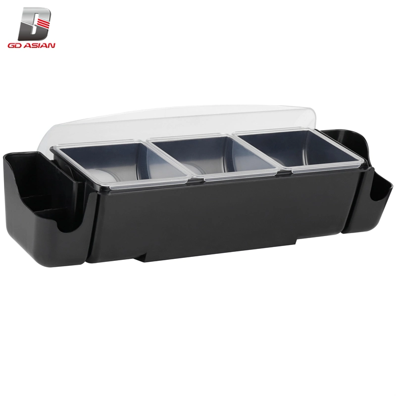 F Type 6 Quart Condiment Holder/Organizer/Bar/Center with Snap-on Caddy and 12 Compartment