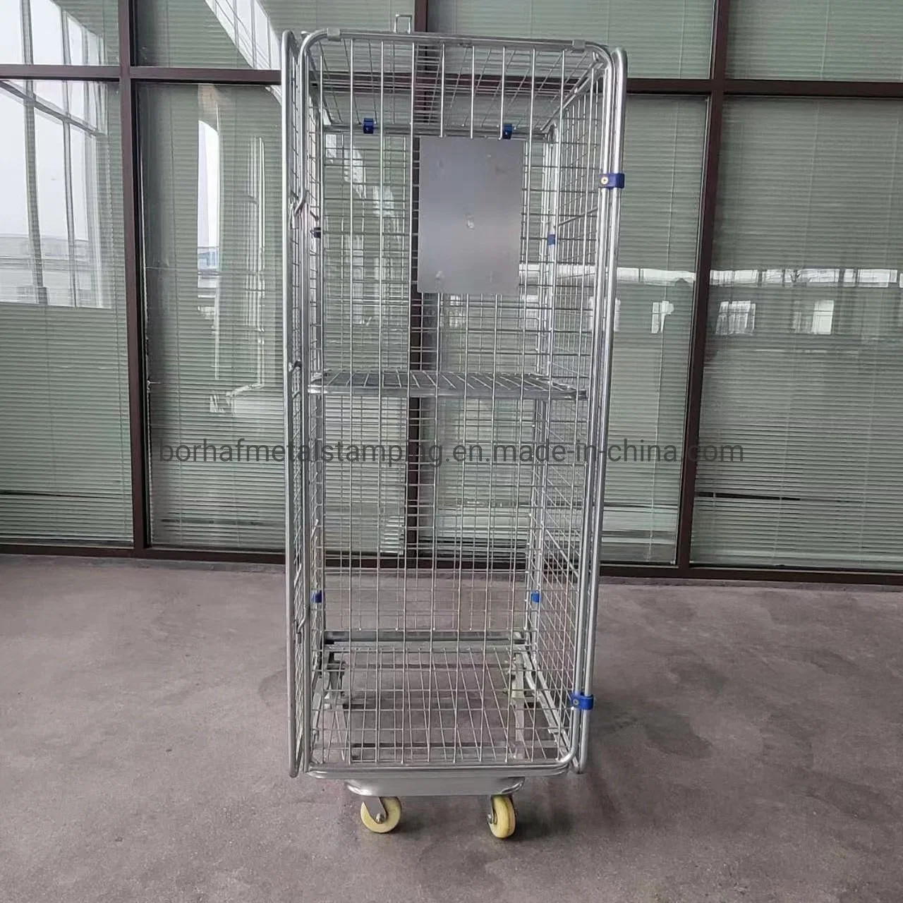 Supermarket Display Stands Folding Wire Cage Laundry Cage Logistic Roll Containers Roller Cart