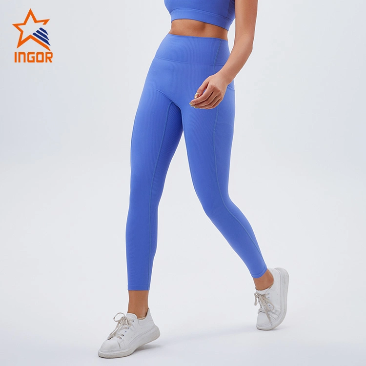 Ingor Sportswear Trainingsbekleidung Hersteller 2024 Heiße Frauen Schrubber Po High Waisted Tummy Control Yoga Pants Sport Fitness Gym Workout Leggings Tragen