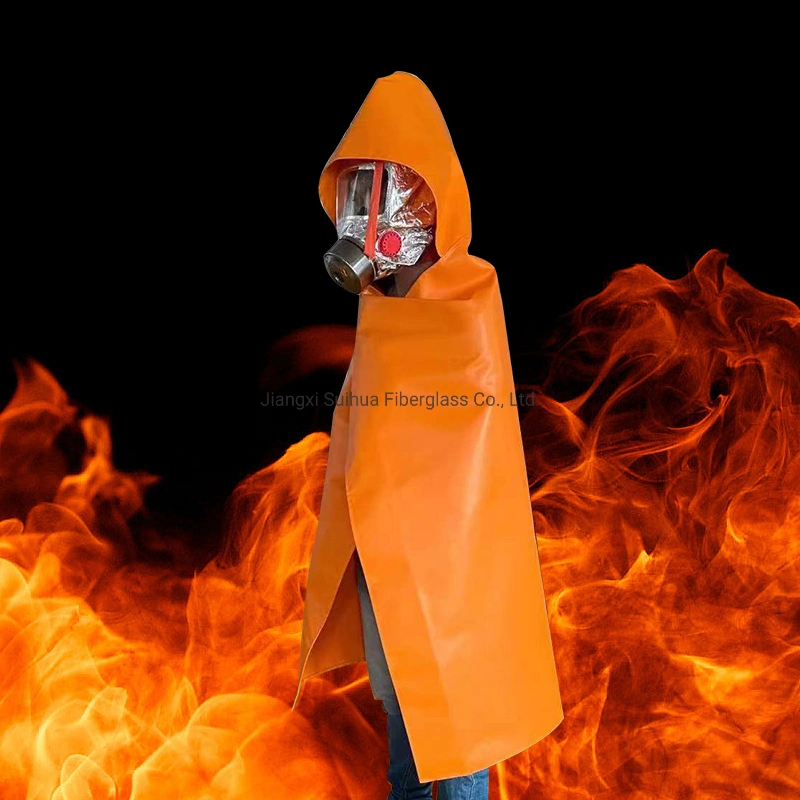 Manteau à capuche ignifuge en fibre de verre résistant au feu Vêtement de sécurité incendie de survie en cas d'urgence