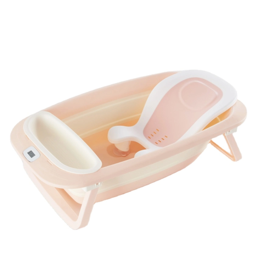 Temperature Display Baby Folding Bathtub with Large Space Baby Bathroom Bathtub