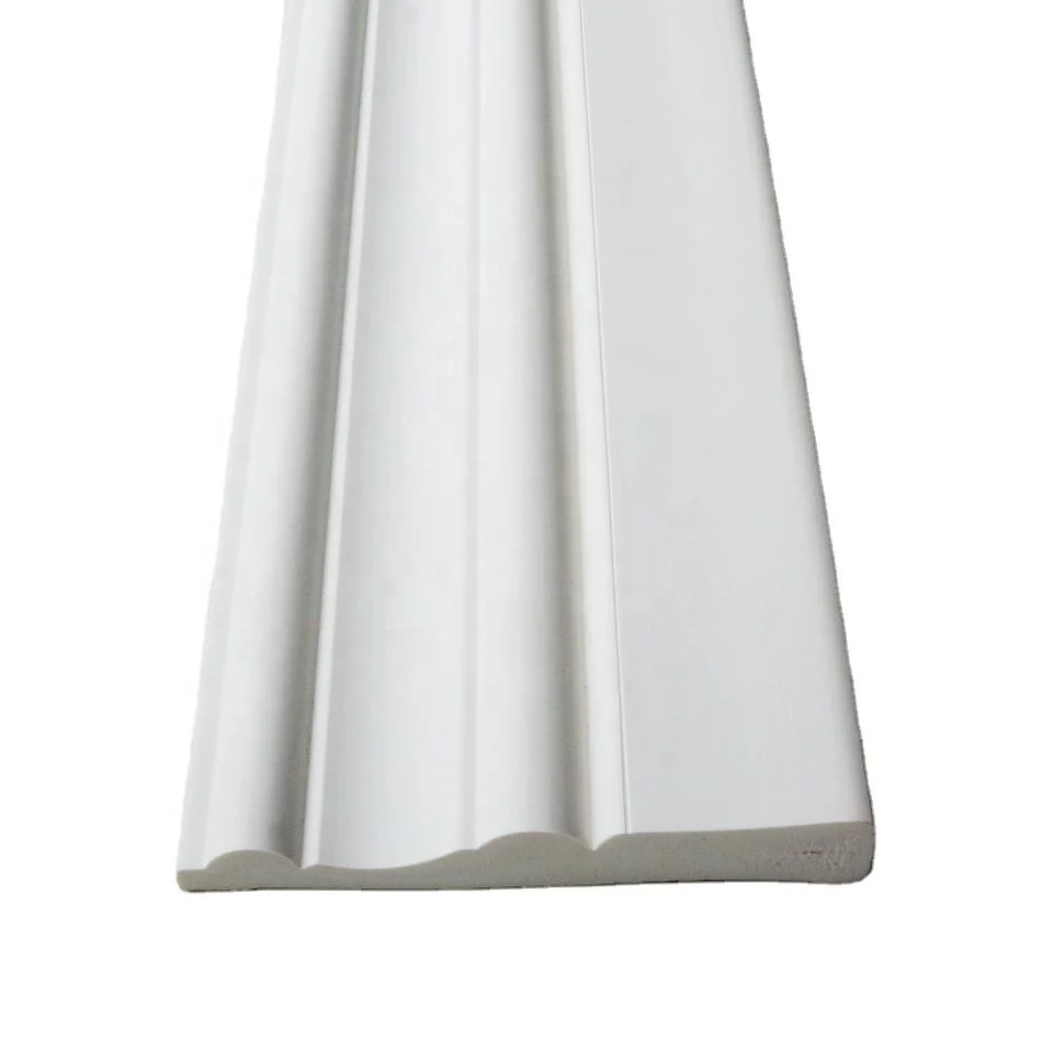 Nsto Plastic Decorative Profile Foramed PVC Door Jamb White Plastic Baseboard Molding