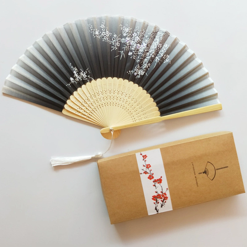 Foldable Custom Promotional Business Chinese Paper Fan Corporate Gift Set