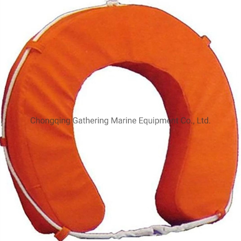 Marine Rescue PU Foam Orange Horseshoe Lifebuoy U-Shape Lifebuoys with Rope