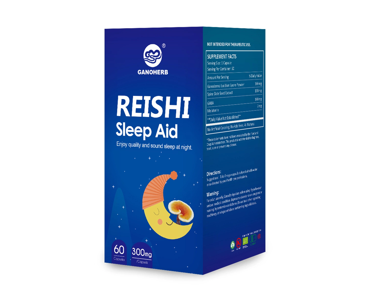 Herbal Supplement for Sleep Aid Reishi Mushroom Capsule