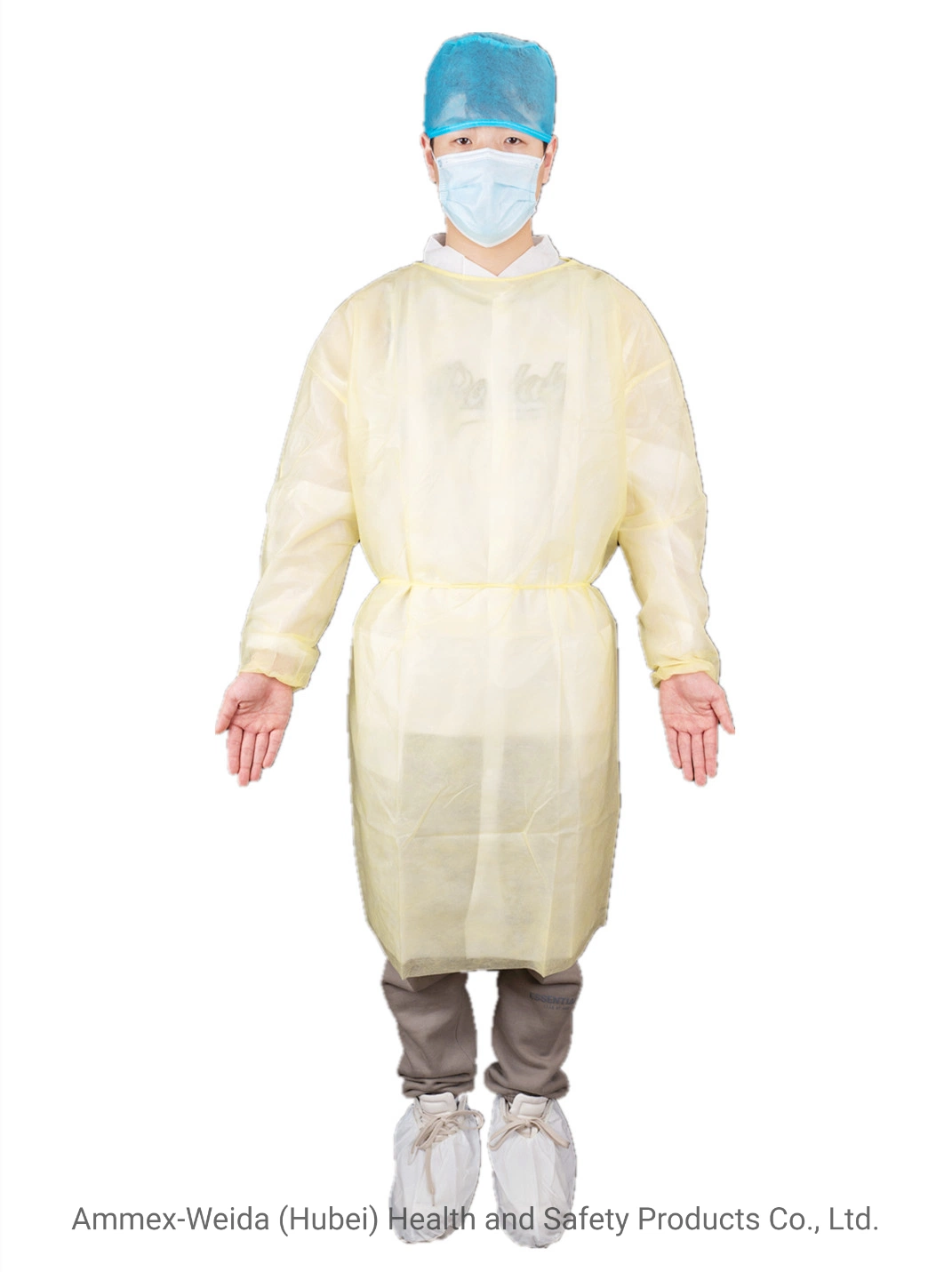 CE Standard Elastic Wrust Doctor/Nurse Hospital Use Nonwovem Protective Workwear Anti-Virus Disposable Medical Use PP Isolation Gown