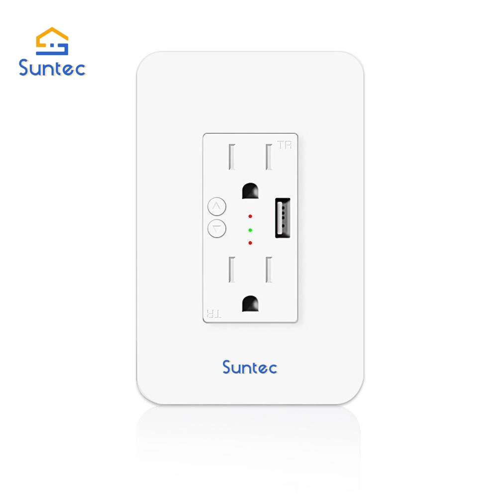 Commutateur mural intelligent Wi-Fi commutateur mural US avec 2 ports USB Fiche femelle