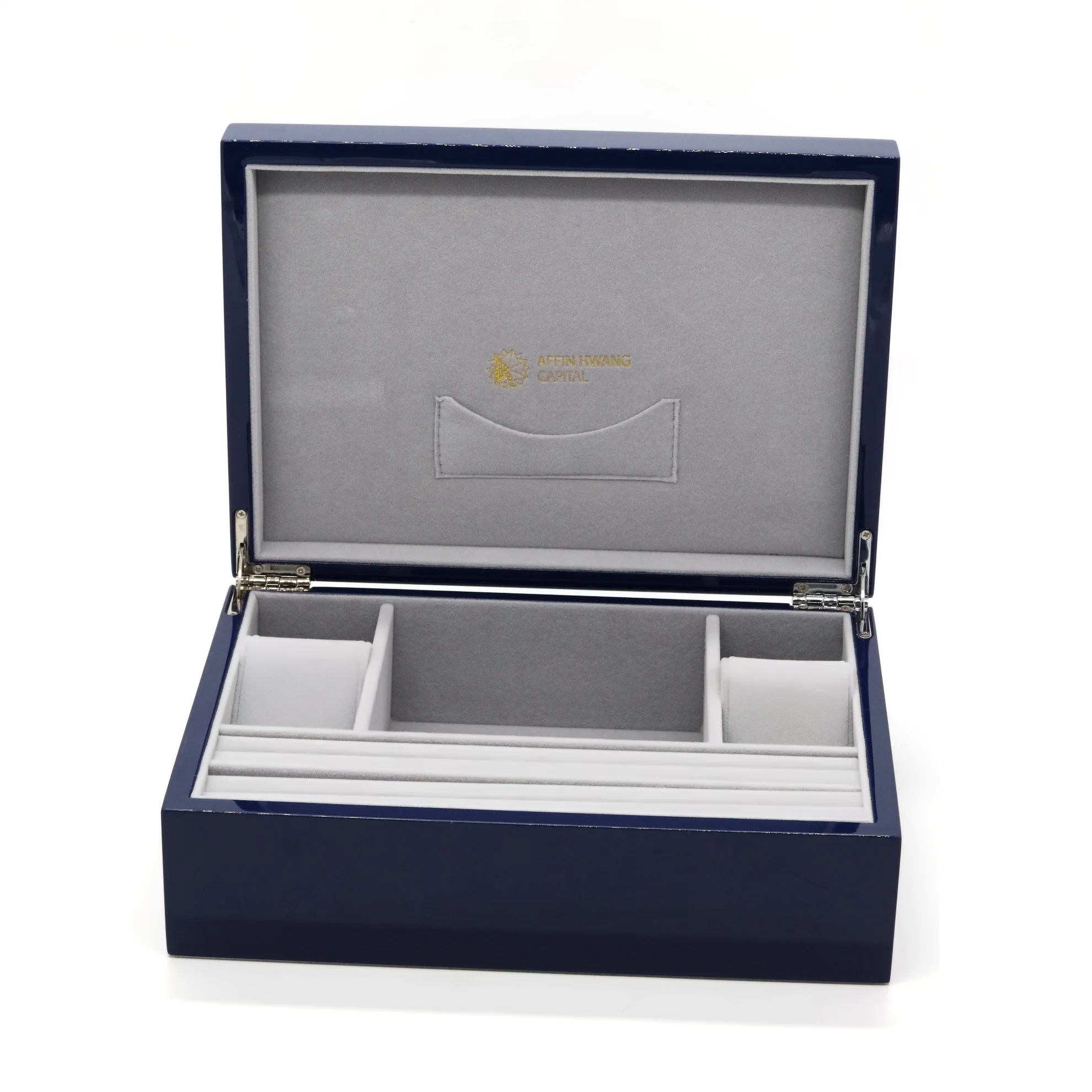 Luxury Blue Lacquer Wooden Jewelry Watch Gift Packaging Box