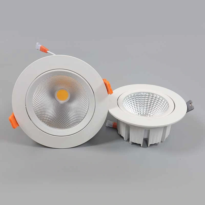 Foco fixo LED antirreflexo de 5 W, 7 W, 12 W, 18 W, 24 W. FOCO COB Matt White 4000 K para reduzir a Casa Foco de pista