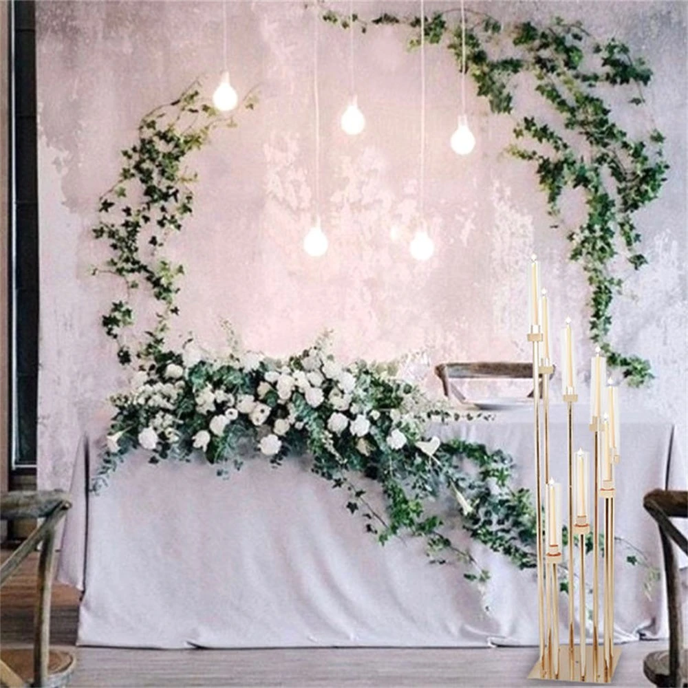 L'or Bougeoir Table de mariage pièce maîtresse de l'acrylique chandelier Home Party du décor