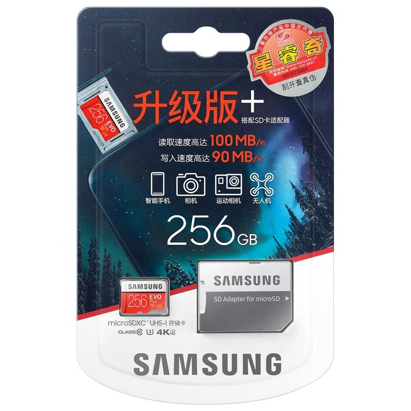 بطاقة ذاكرة أصلية من Samsung Evo Plus U3 سعة 128 جيجابايت وسعة 512 جيجابايت بطاقة Micro TF Flash SD سعة 32 جيجابايت بطاقة SD سعة 64 جيجابايت U1 C10 لكمبيوتر الهاتف