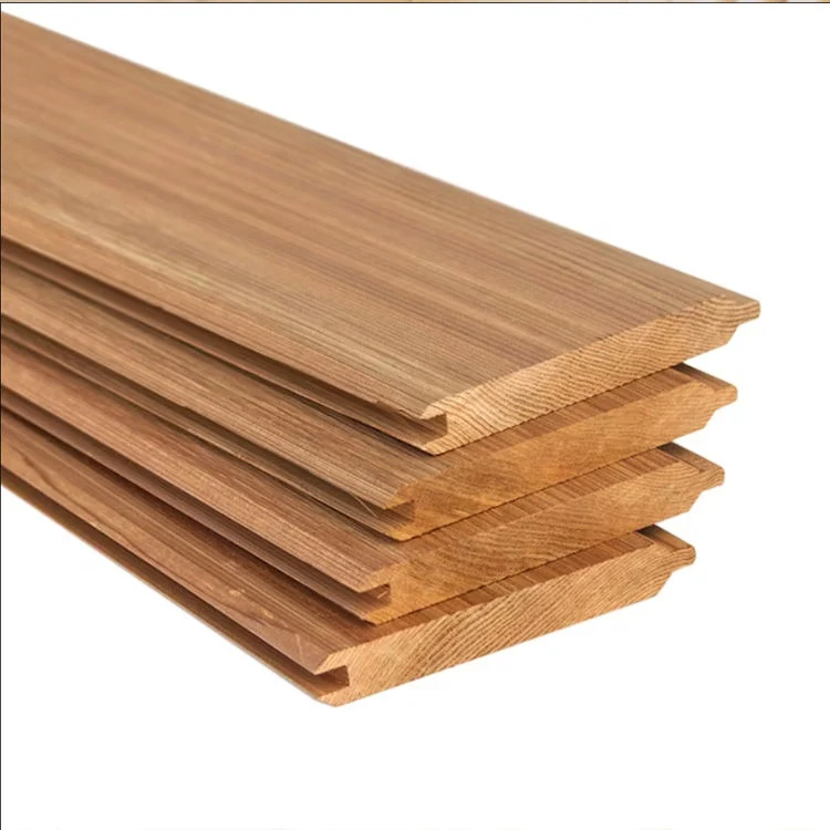 Solid Wood Decorative Wall Covering Waterproof Exterior Siding Panels Sauna Wood Planks