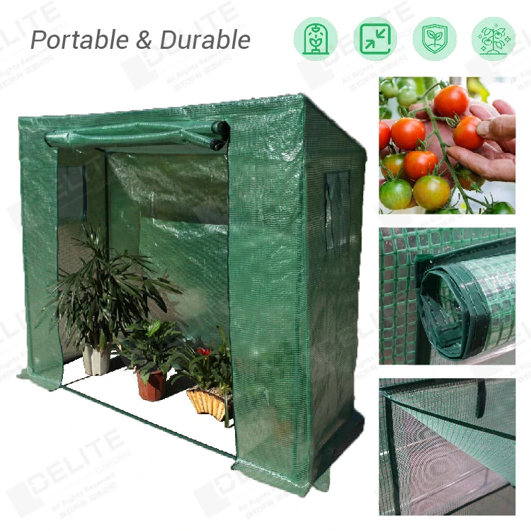 2m Wide Residential Lean to Greenhouse Growing Tomato&Flowers