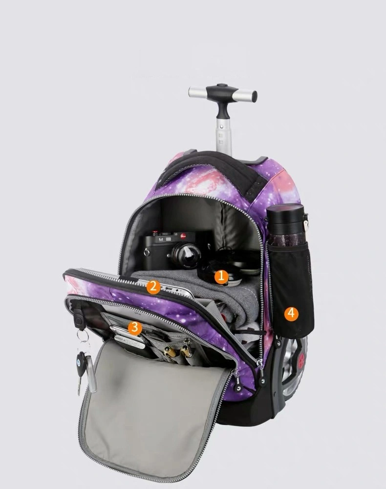 Luggage Multifunction Backpack Wheeled Soft Trolley Bag School Backpack Bag