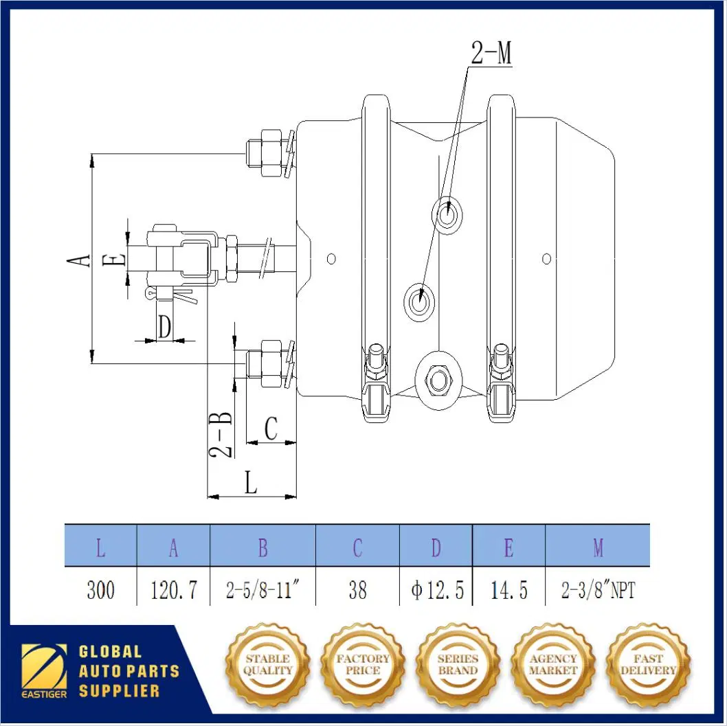 30/30dd Bremskammer Doppelmembran für Universal Semi Trailers 9253770020