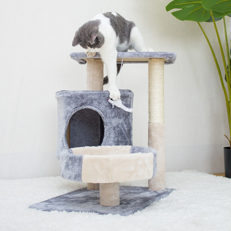 Small and Medium-Sized Cat Climbing Frame with Mouse Toys