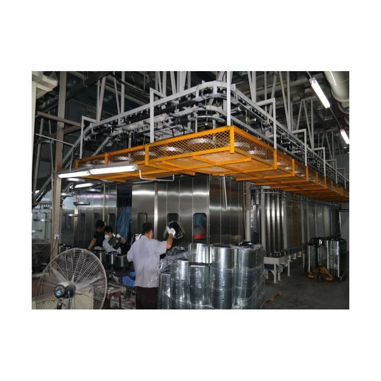 Automated Thermal Painting Equipment Powder Coating Production Line Manufacture Pan Cookware Robotic Spray System