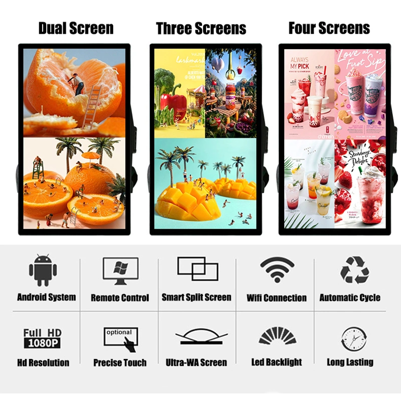 27 Inch Outdoor Portable Android LCD Digital Advertising Media Human Walking LED Screen Backpack Electric TV Billboards Poster