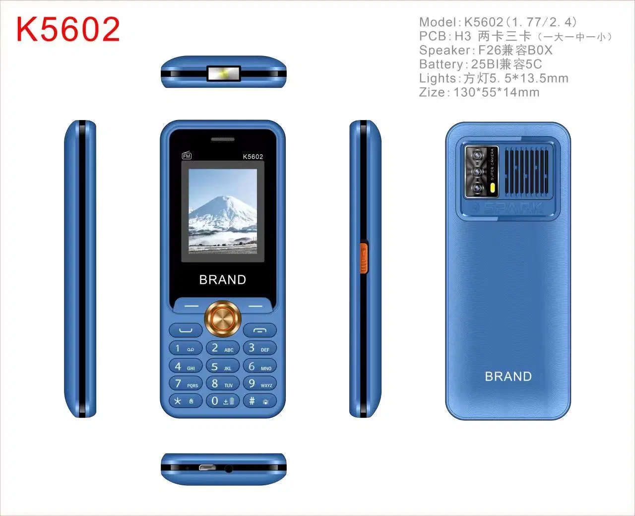 Portable 2g 3G 4G with Big Battery Loud Speaker Mobile Phone