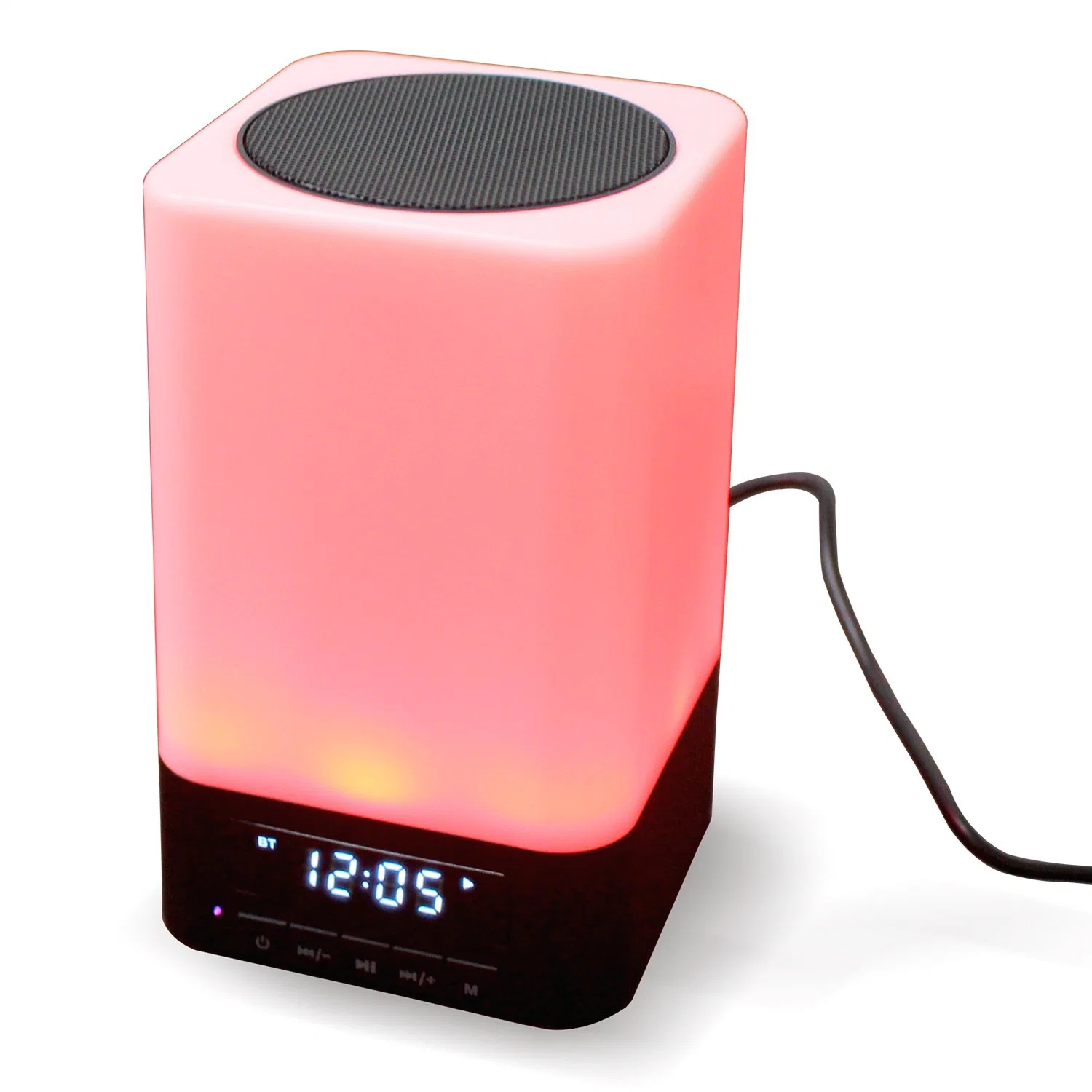 3 in 1 Table Bedside Touch Control Night Light with Wireless Speaker and Clock