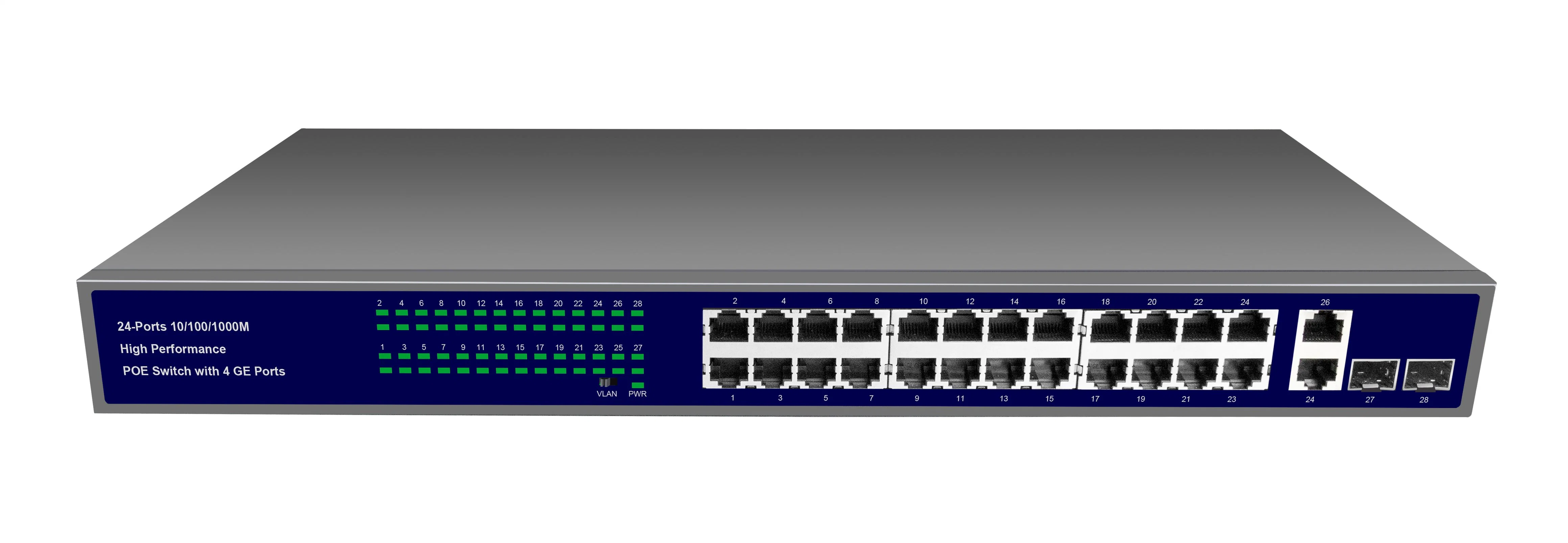 Fibre-Poe-Switch mit 24 Ports und Gigabit-Poe-Ports, CCTV/IP-Kamera/IP-Telefon/Wireless AP mit 400W Poe Leistung