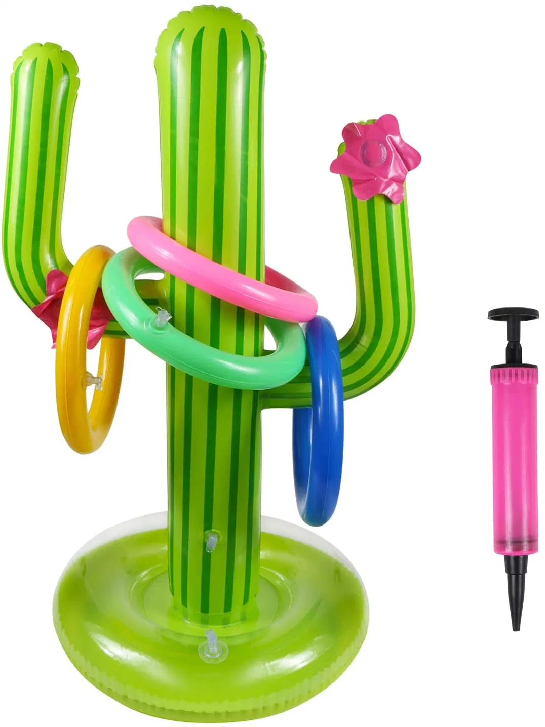 Swimming Pool PVC Inflatable Cactus Tossing Game Set Floating Pool Toy Beach Party Supplies Party Travel
