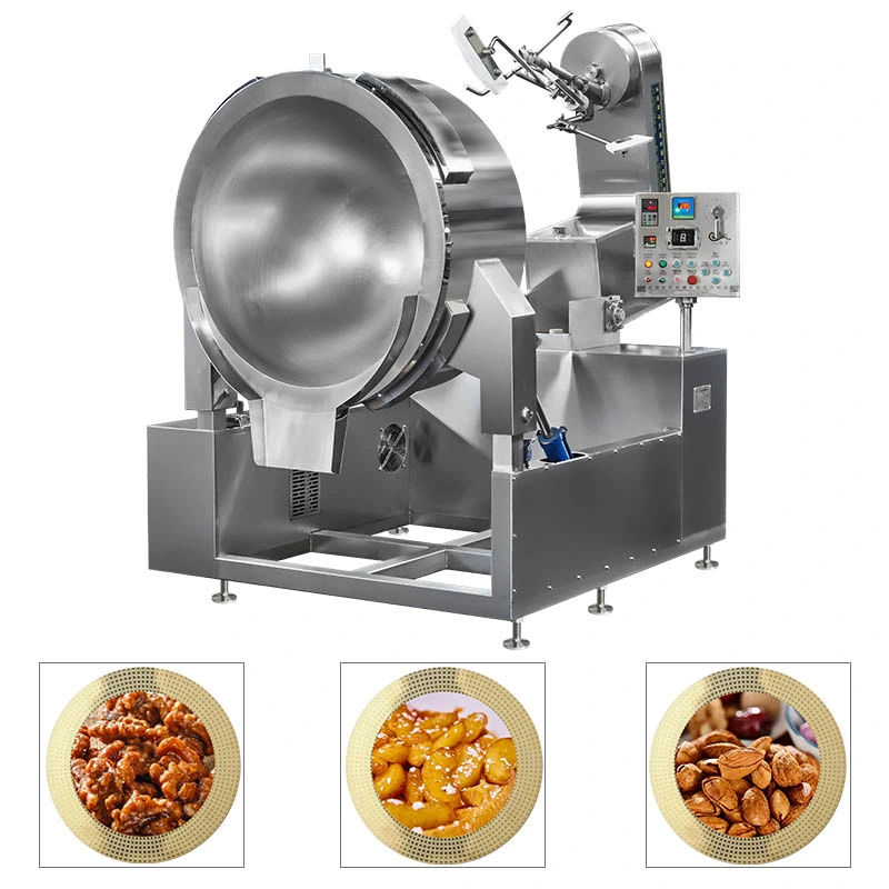 Comércio industrial caixa automática planetária Almond Walnut Cashew amendoim torrefacção Processamento de fritura avelã a preparar uma misturadora de Chaleira