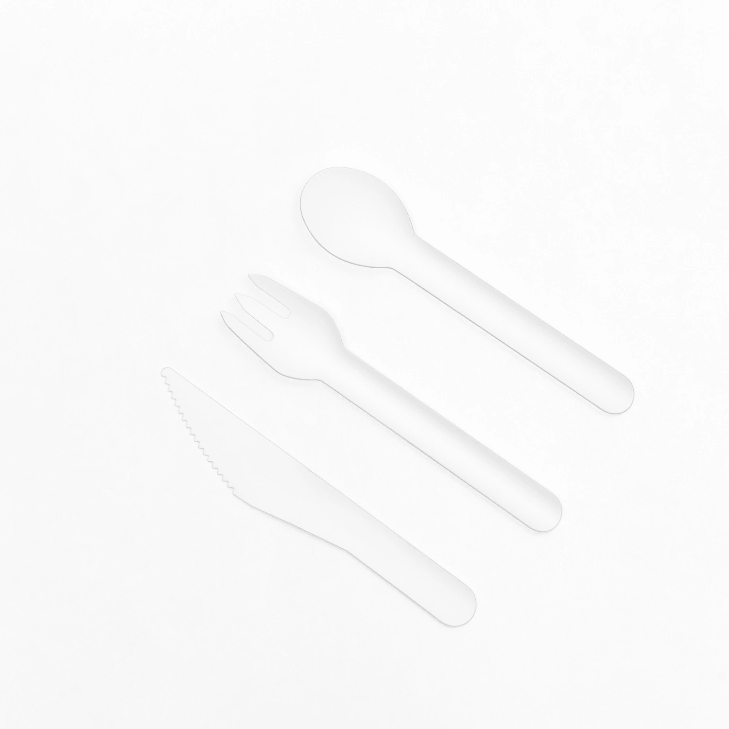 6 Inch White Color Paper Cutlery Disposable Biodegradable Eco Friendly Design