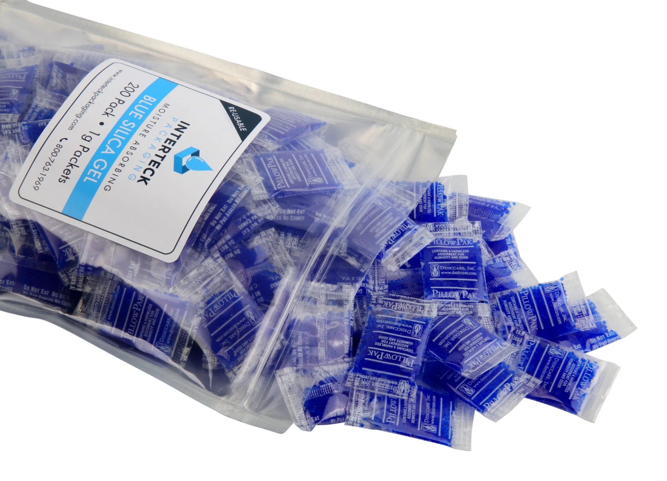 Food Grade DMF Free Four-Side Sealing OPP Wrapped Indicative Blue to Pink Silica Gel Desiccant (2g, 3G, 5g, 10g)